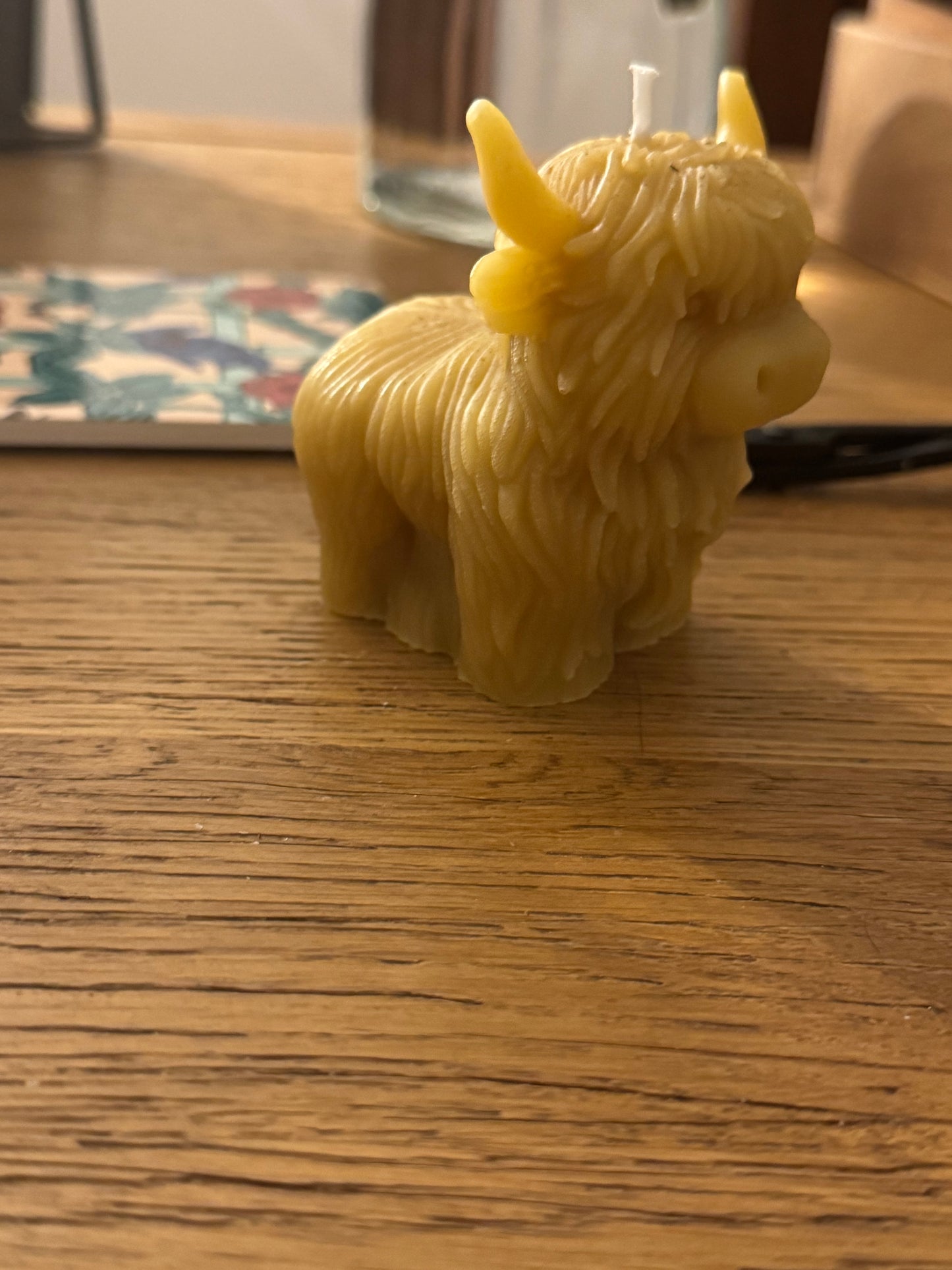 Highland Cow Hand Poured Beeswax Candle