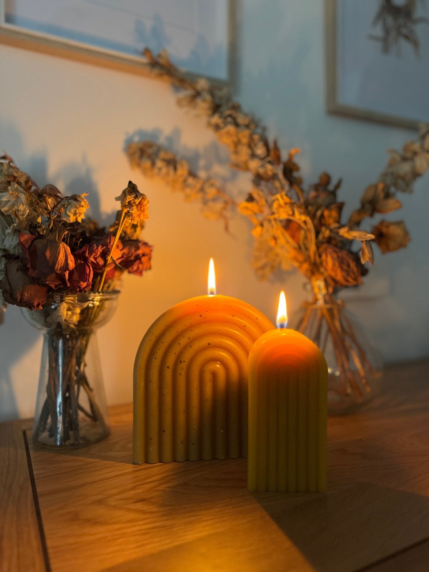 Ember & FlourishColumn Rainbow Arch Beeswax Candle