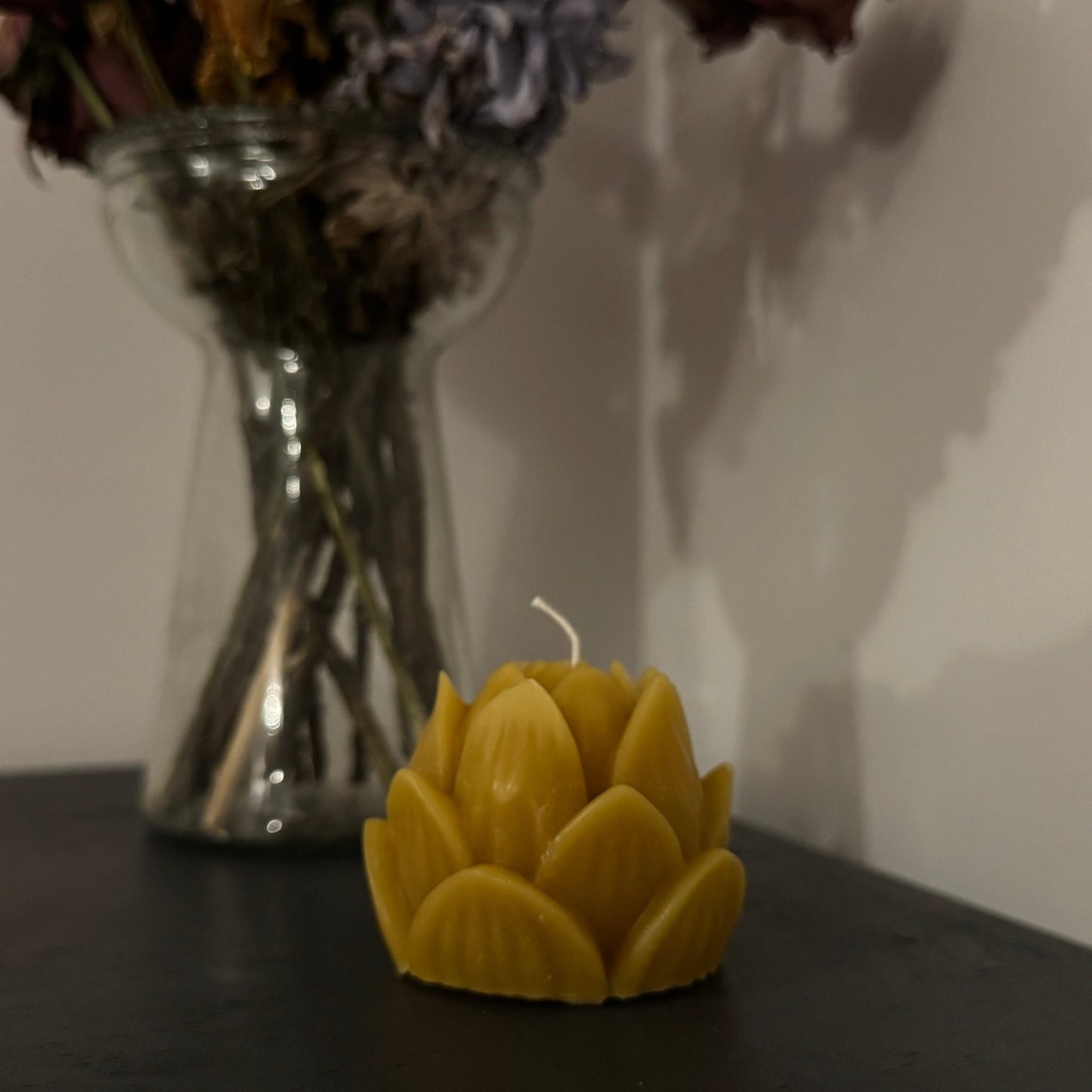 Ember & FlourishHandcrafted Lotus Flower Beeswax Candle