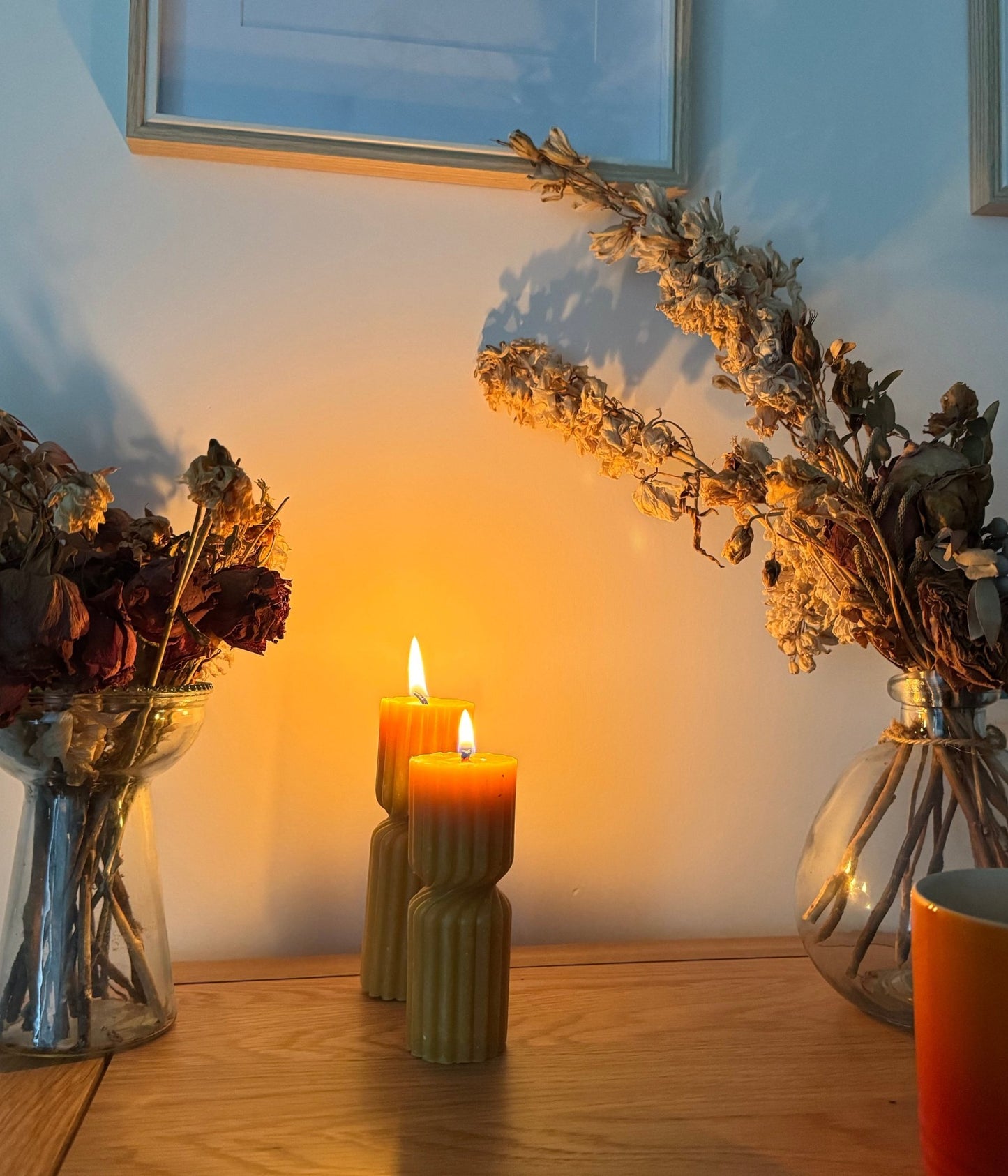 Ember & FlourishLow Twisted Pillar Beeswax Candle