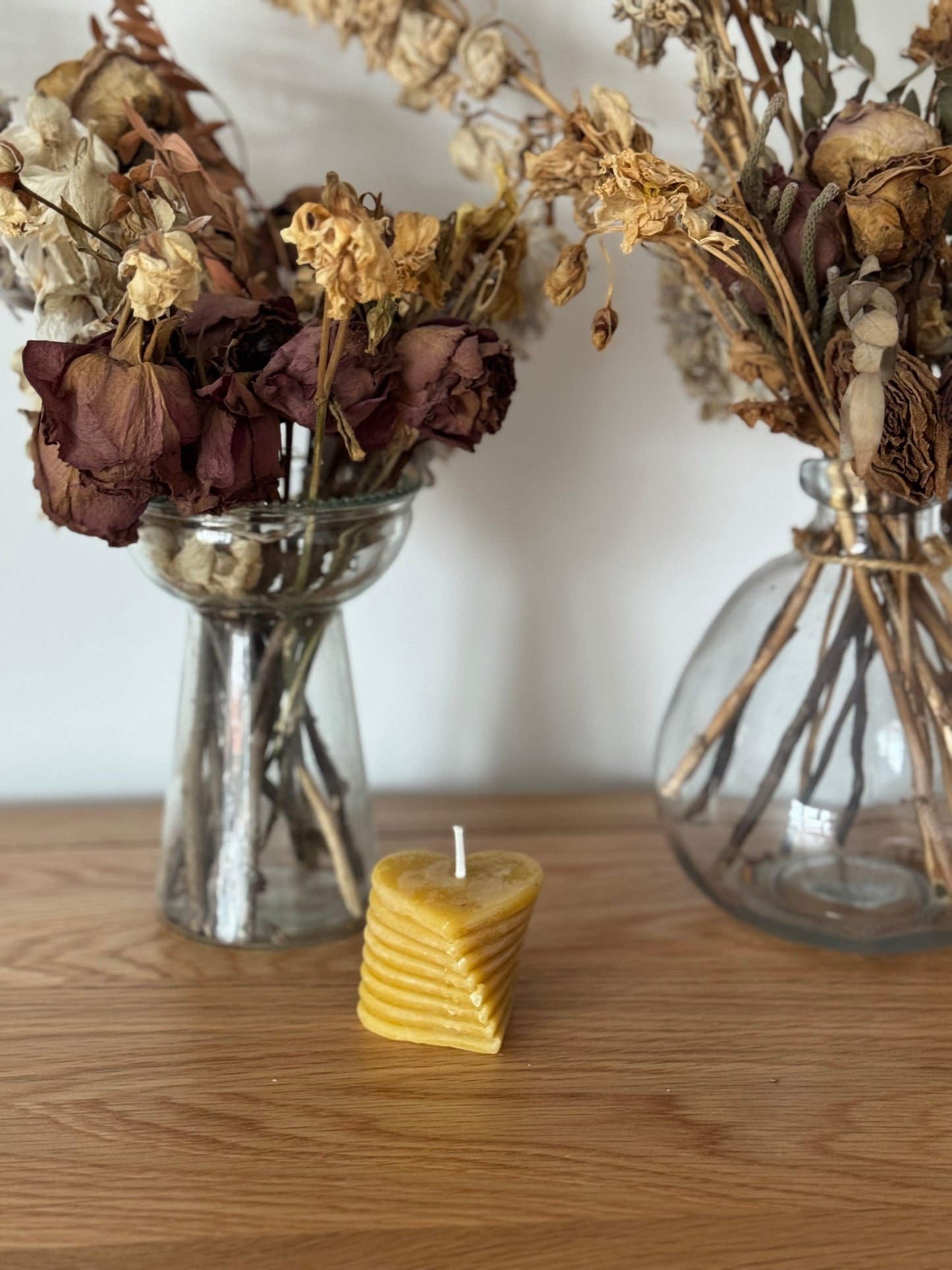 Twisted Heart Beeswax Candle