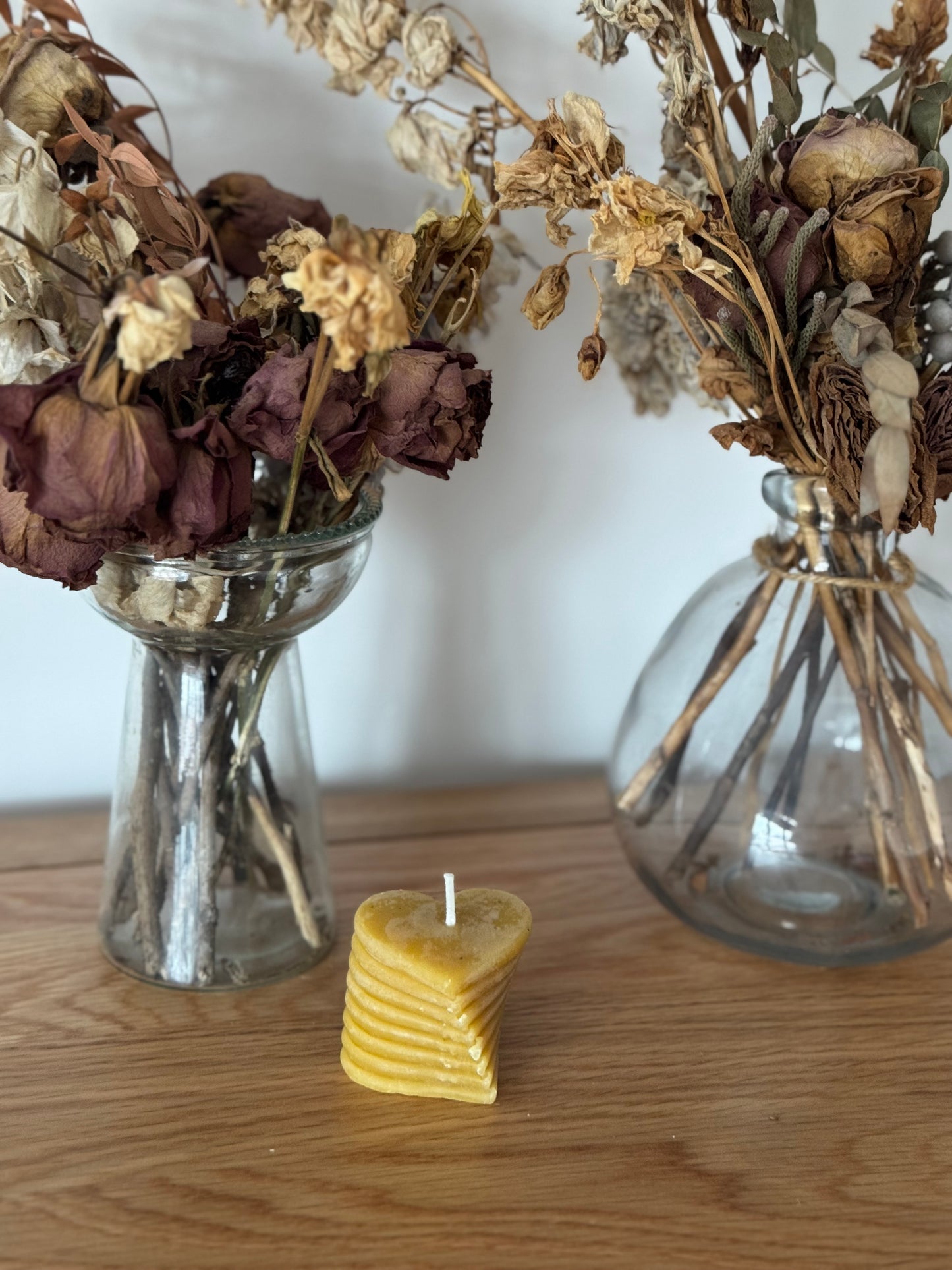 Twisted Heart Beeswax Candle