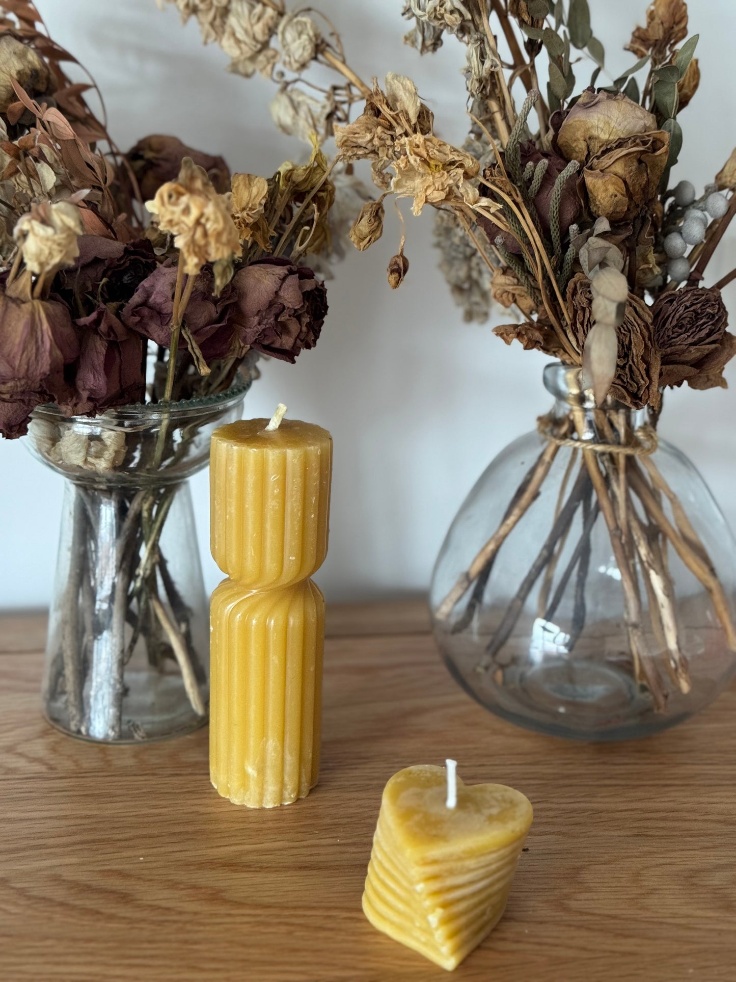 Twisted Heart Beeswax Candle
