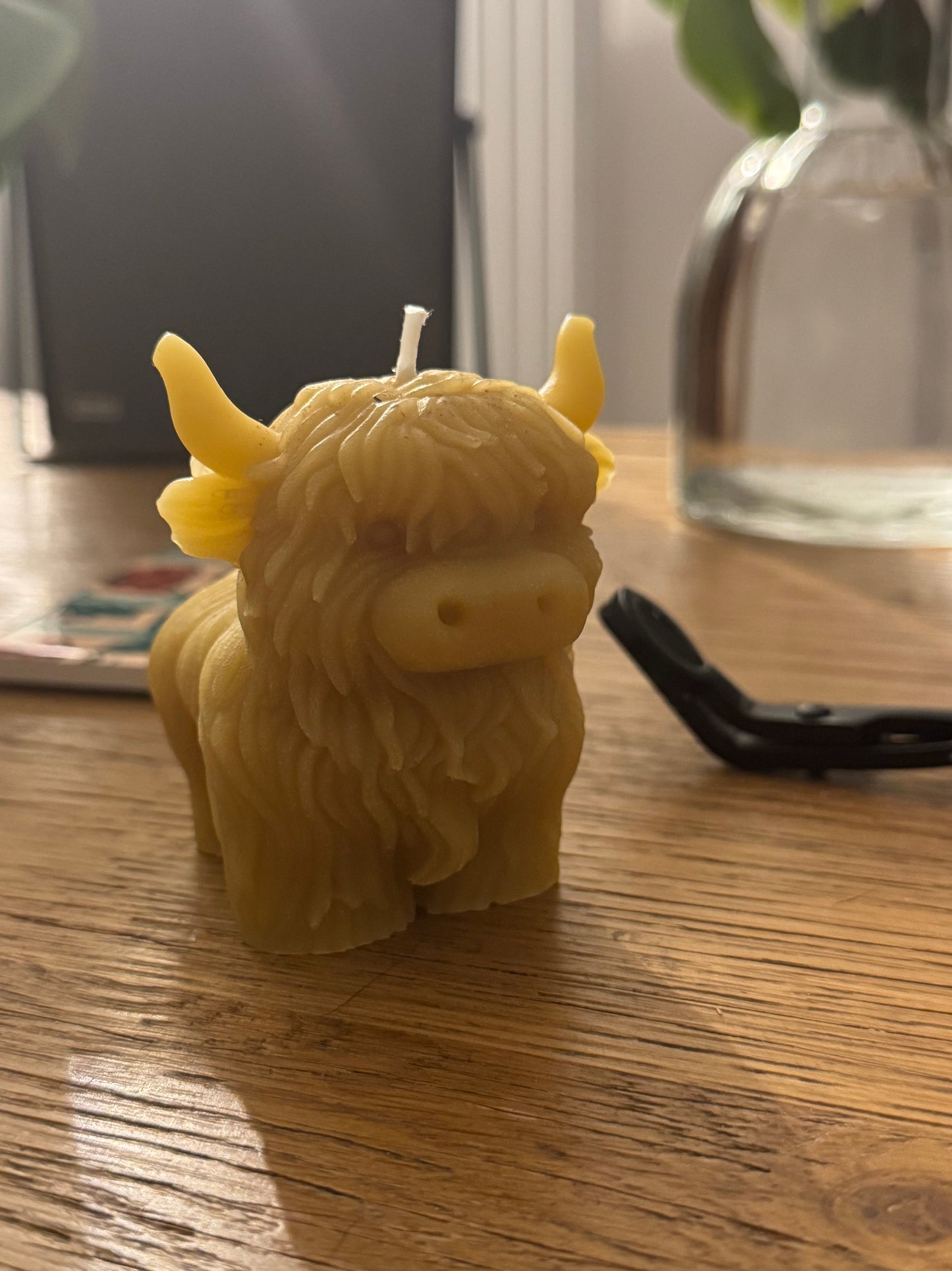 Highland Cow Hand Poured Beeswax Candle