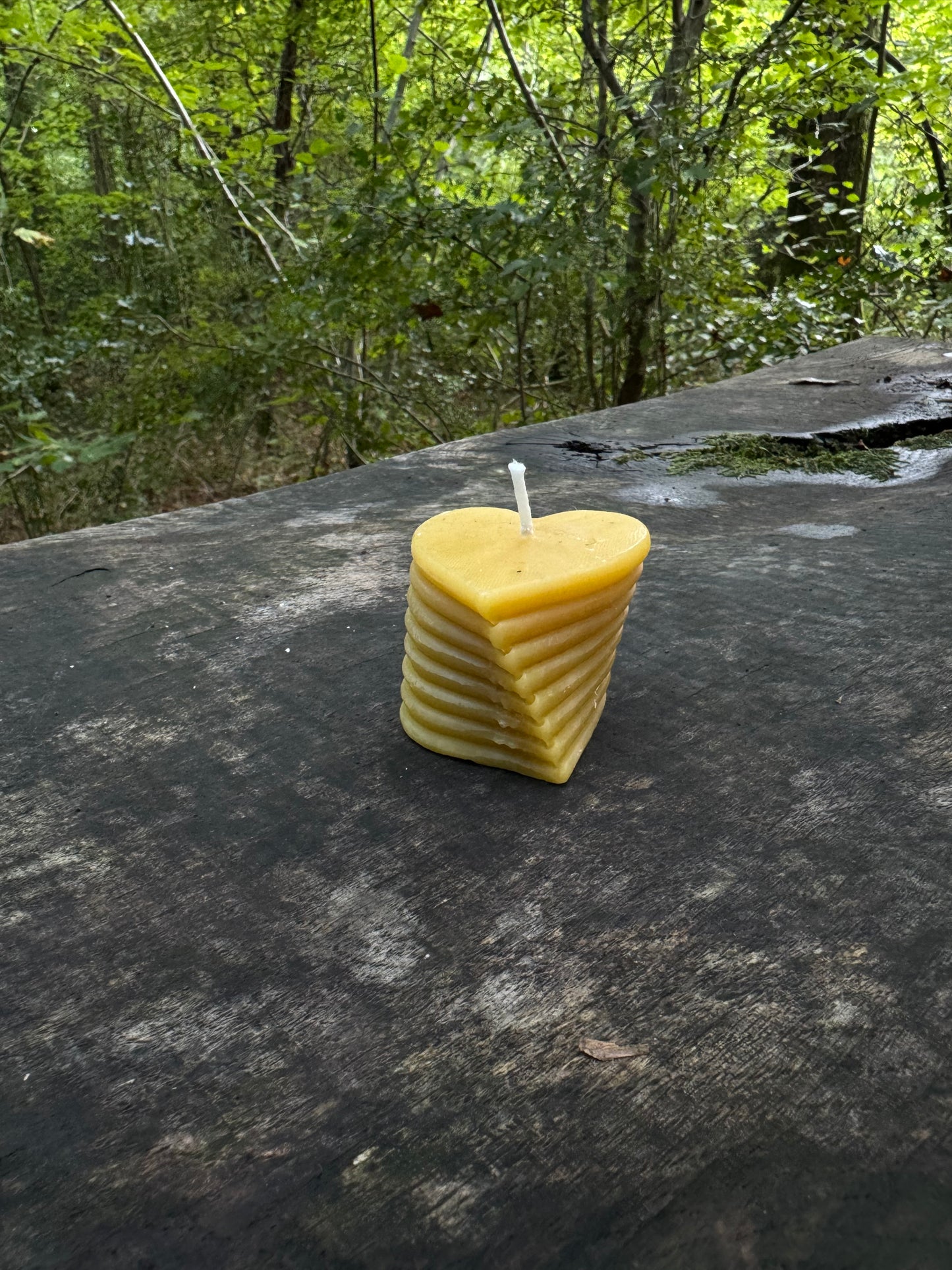 Twisted Heart Beeswax Candle