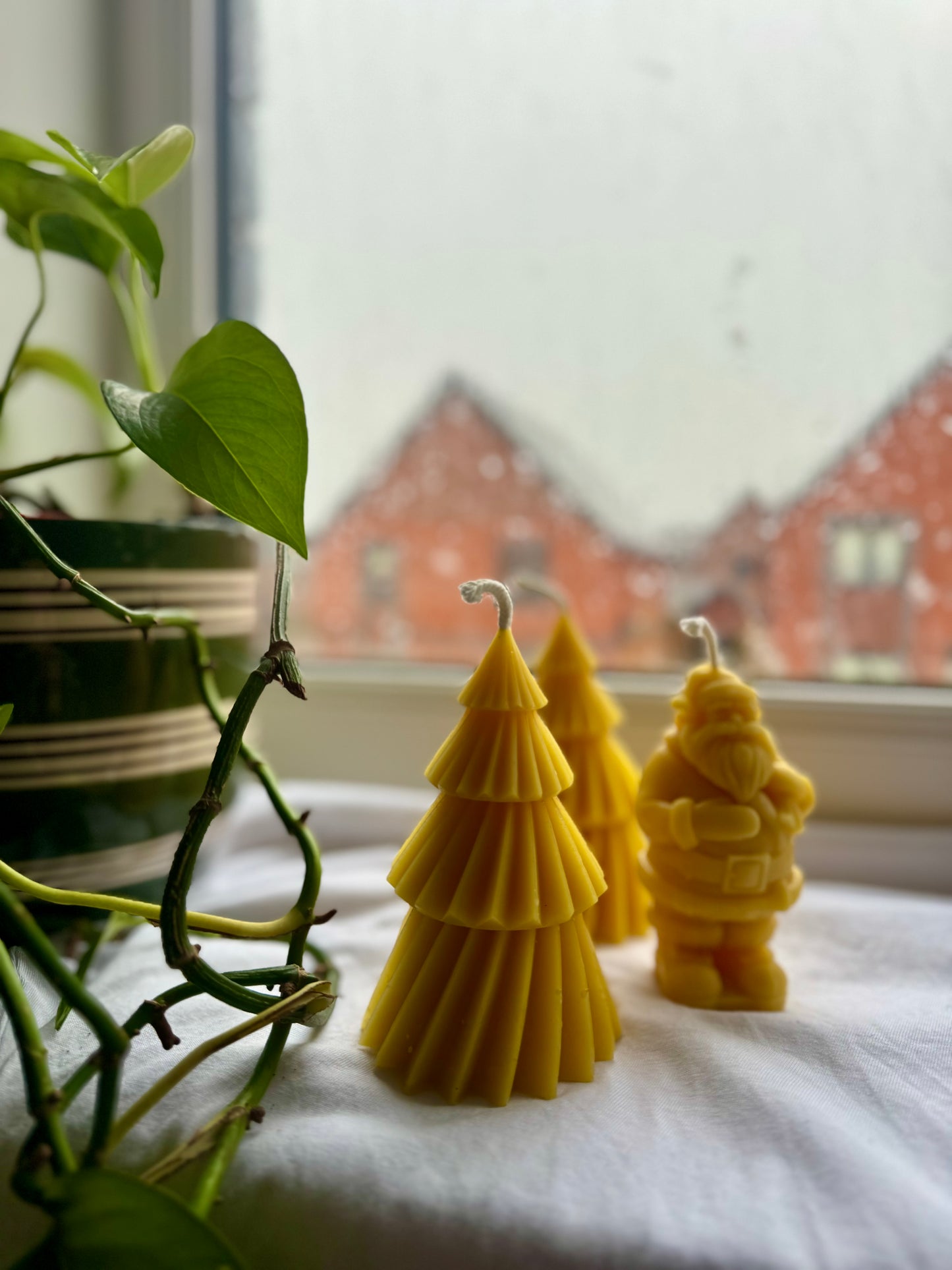 Hand Poured Tiered Christmas Tree Beeswax Candle