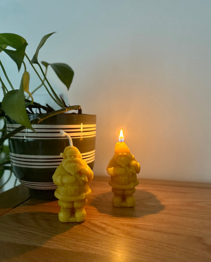 Hand Crafted Father Christmas Beeswax Candle