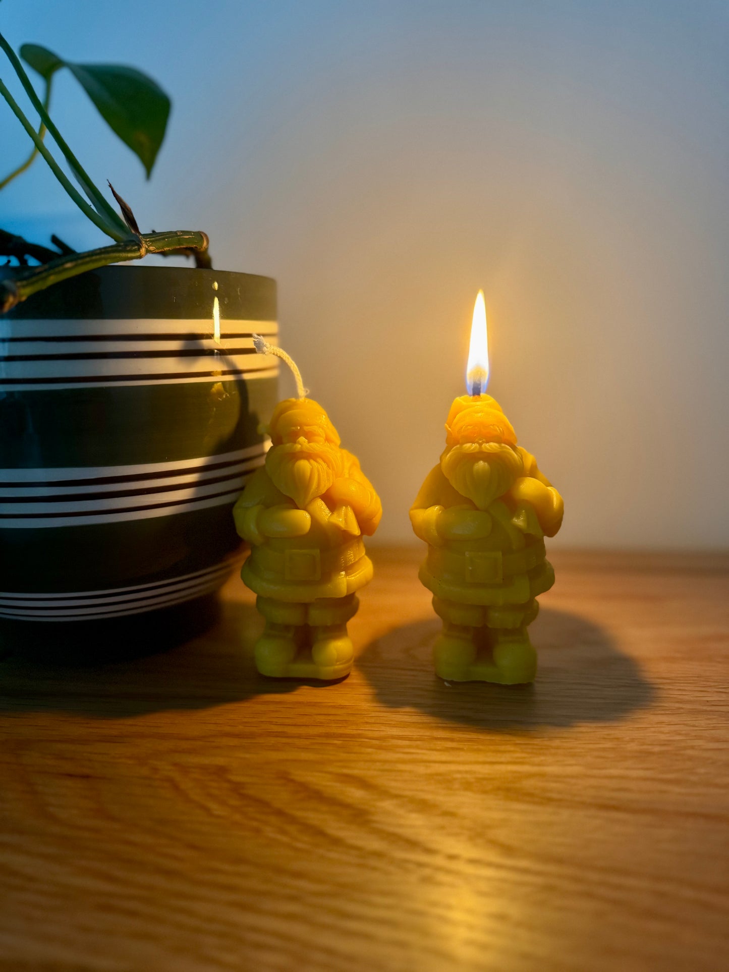 Hand Crafted Father Christmas Beeswax Candle