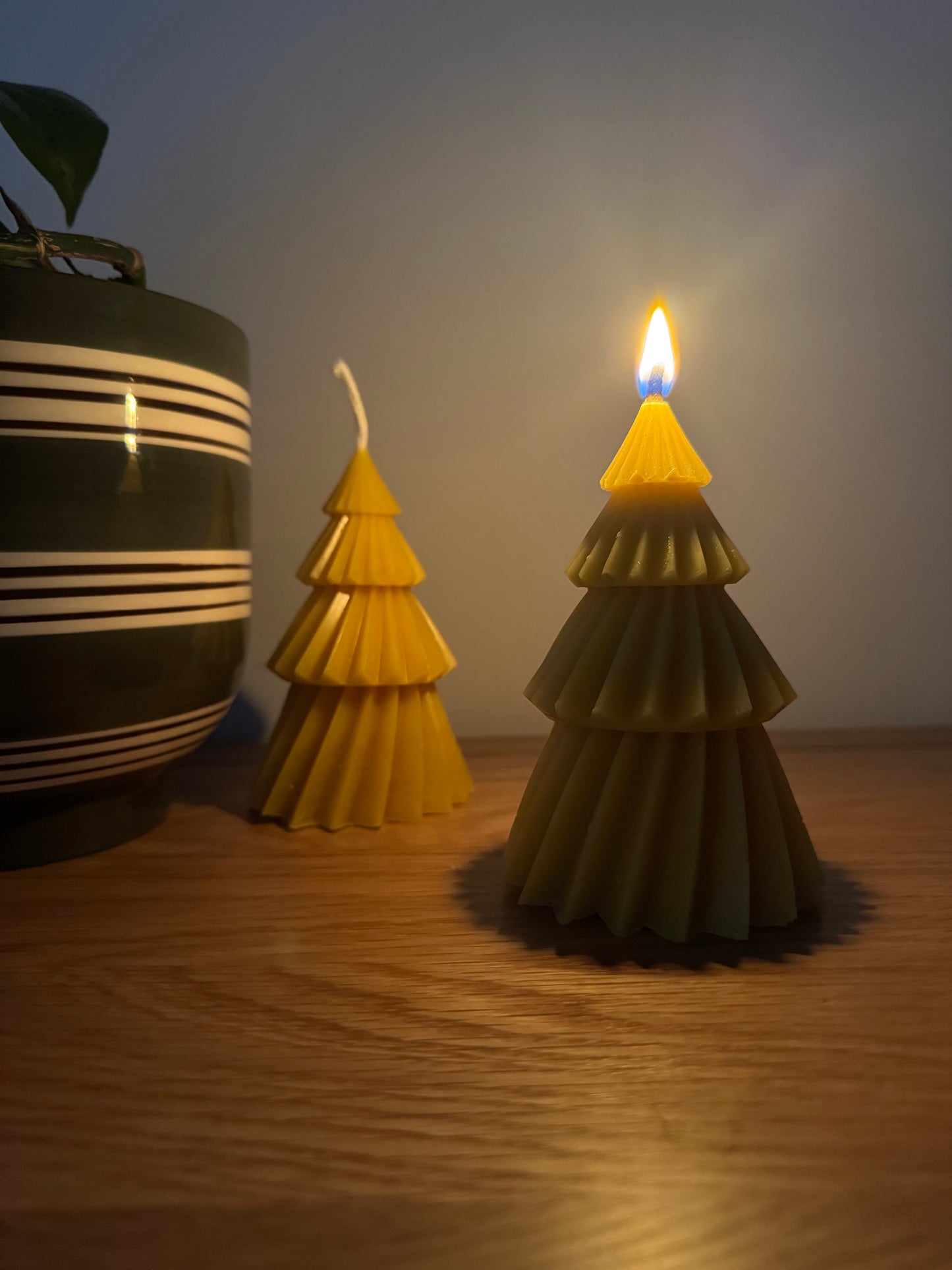 Hand Poured Tiered Christmas Tree Beeswax Candle