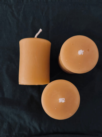 Handcrafted Pillar Beeswax Candle Pair - 12 Hour Burn