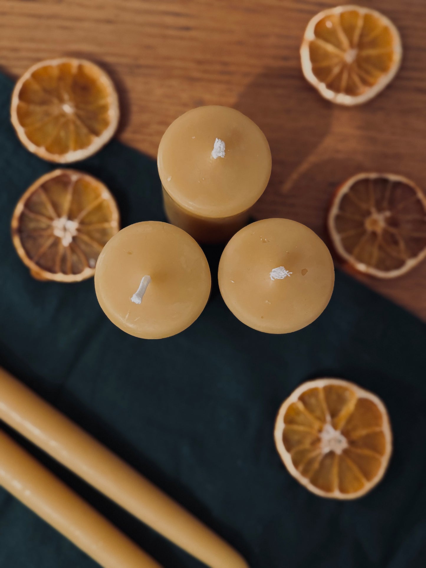 Handcrafted Pillar Beeswax Candle Pair - 12 Hour Burn
