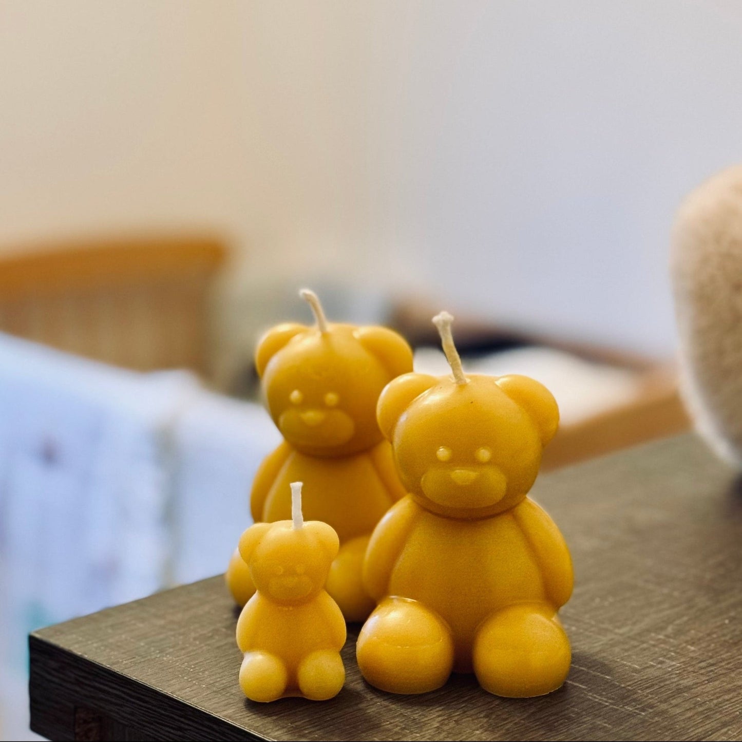 Ember & FlourishBeeswax Bear Family Hand Poured Beeswax Candles