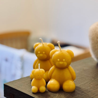 Ember & FlourishBeeswax Bear Family Hand Poured Beeswax Candles