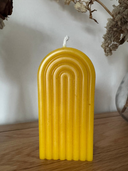 Ember & FlourishColumn Rainbow Arch Beeswax Candle