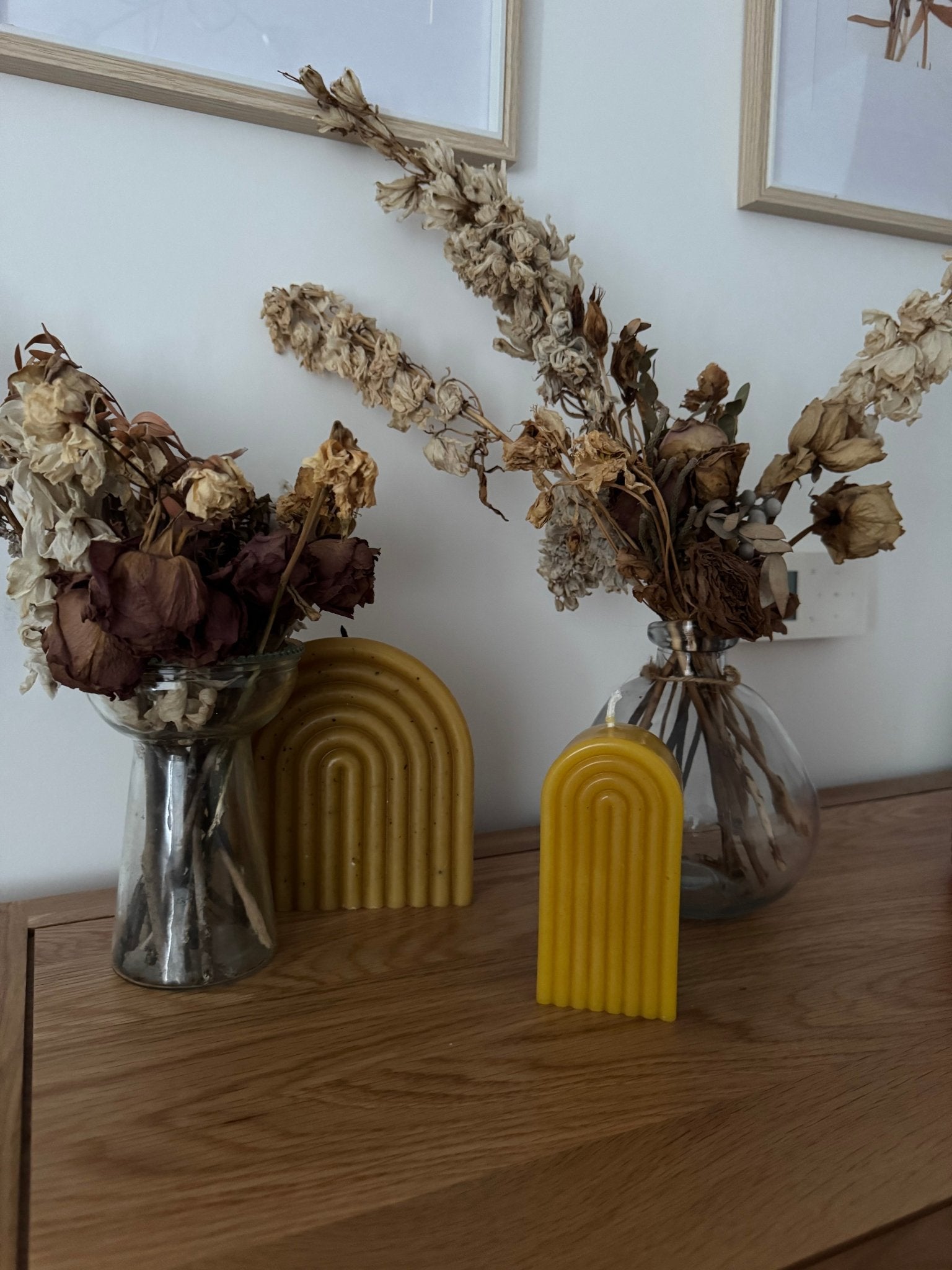 Ember & FlourishColumn Rainbow Arch Beeswax Candle