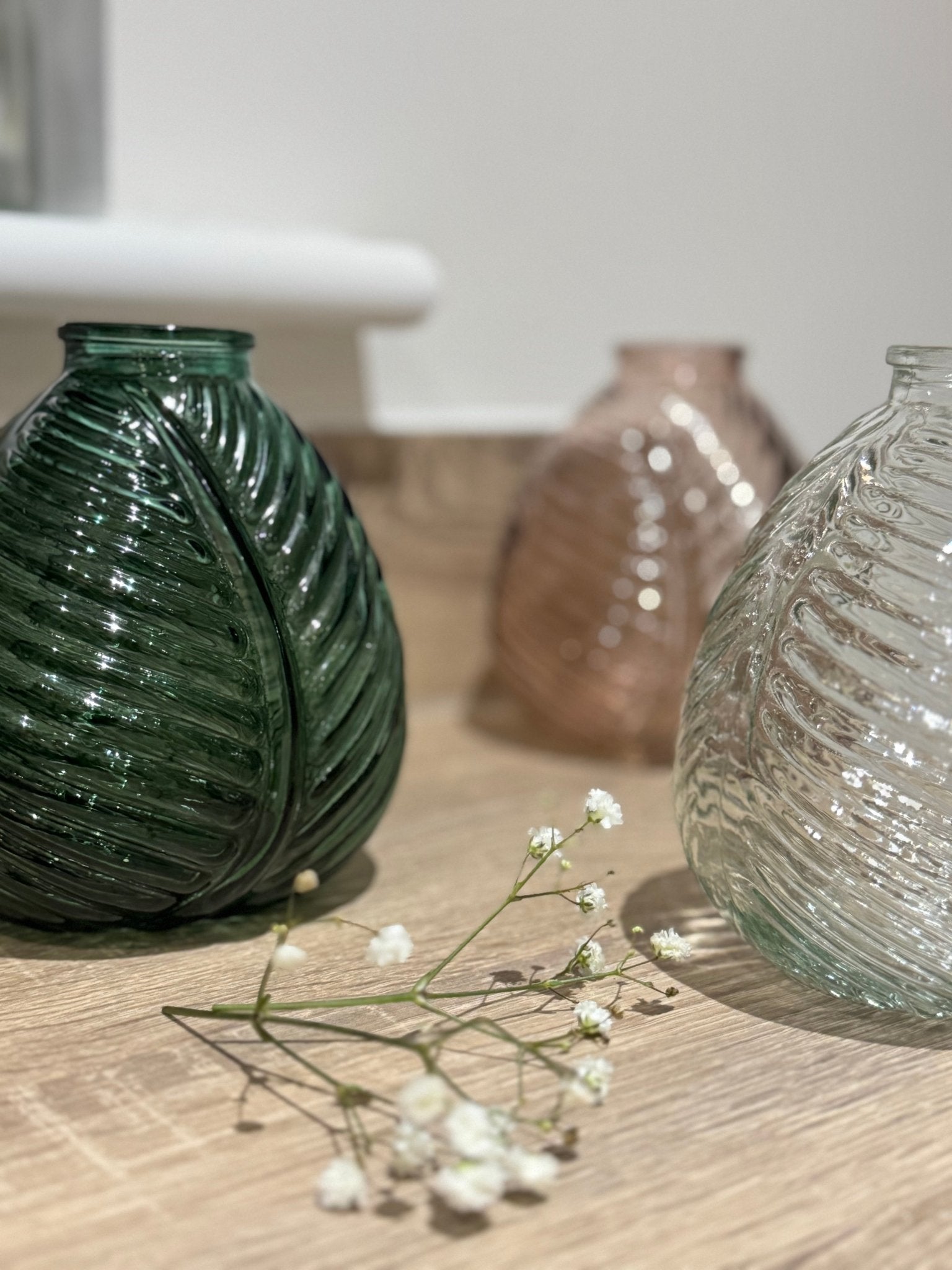 Ember & FlourishFrench Feuille Glass Vase Set