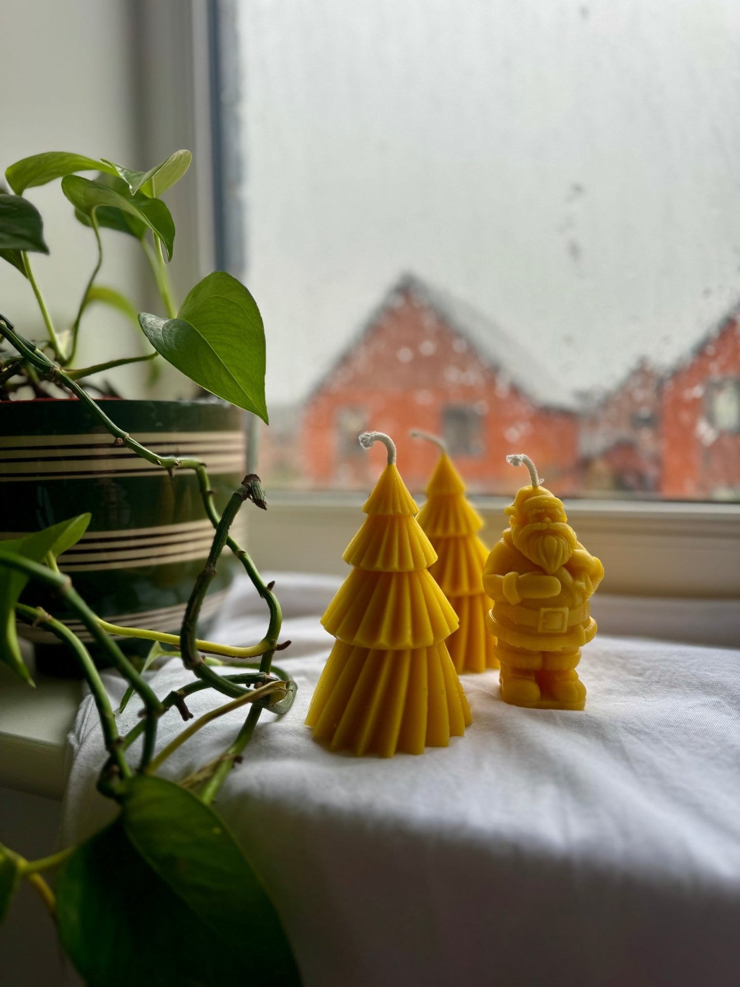 Ember & FlourishHand Crafted Father Christmas Beeswax Candle