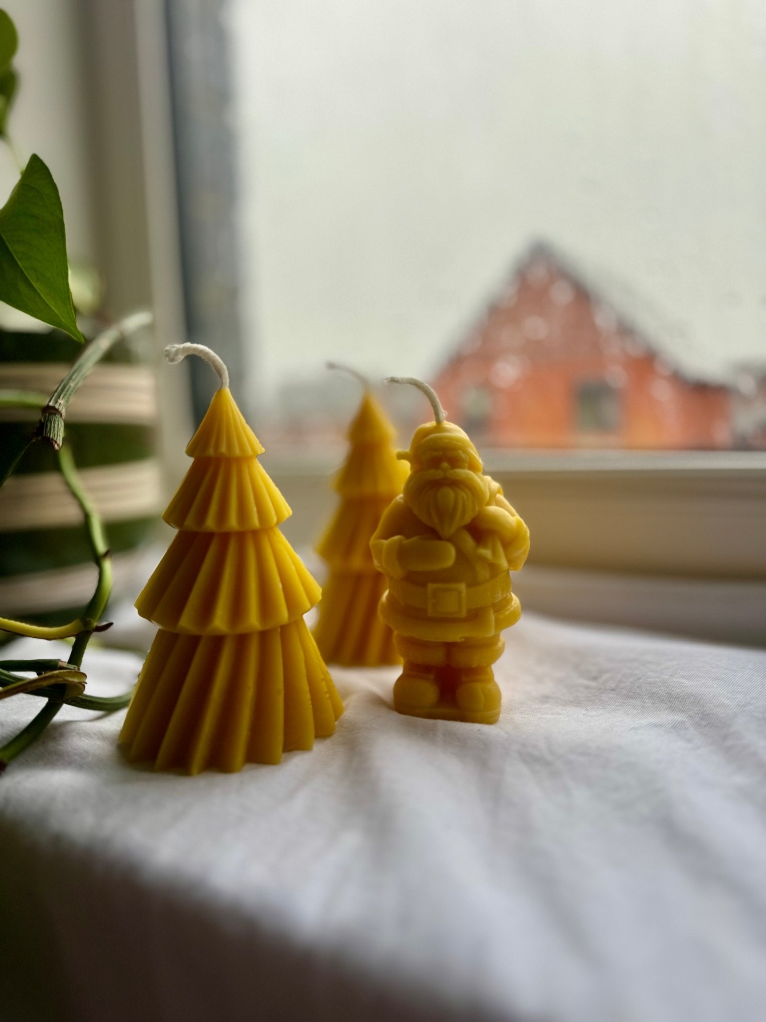 Ember & FlourishHand Crafted Father Christmas Beeswax Candle