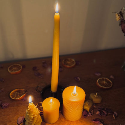 Ember & FlourishHand Dipped 9" Taper Beeswax Candle Pair