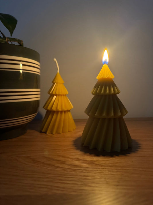 Ember & FlourishHand Poured Tiered Christmas Tree Beeswax Candle