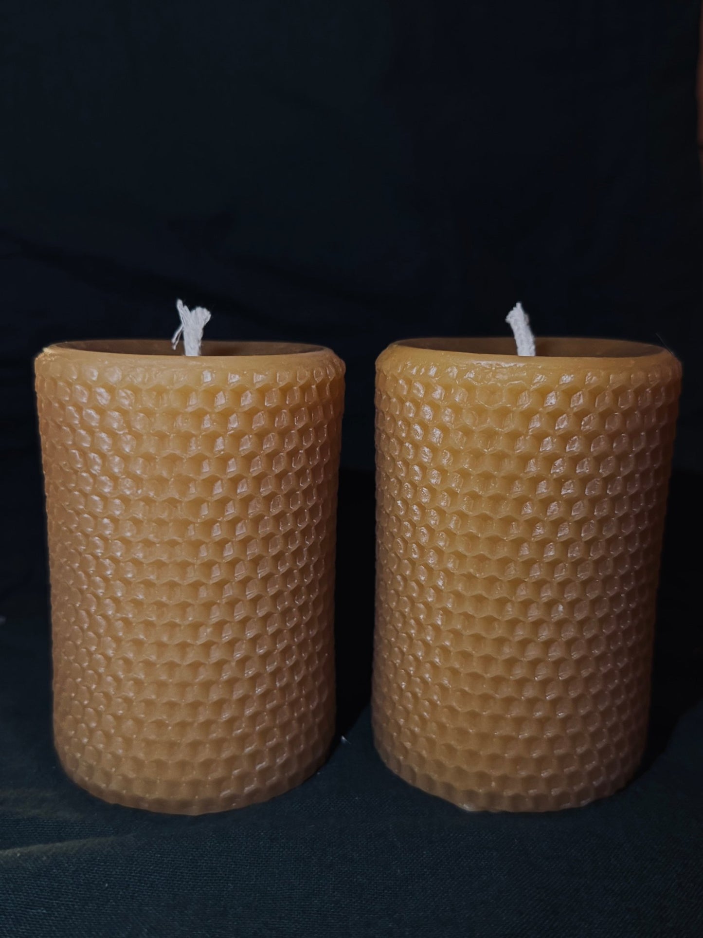 Ember & FlourishHandcrafted Honeycomb Detailing Pillar Beeswax Candle - 50 Hour Burn