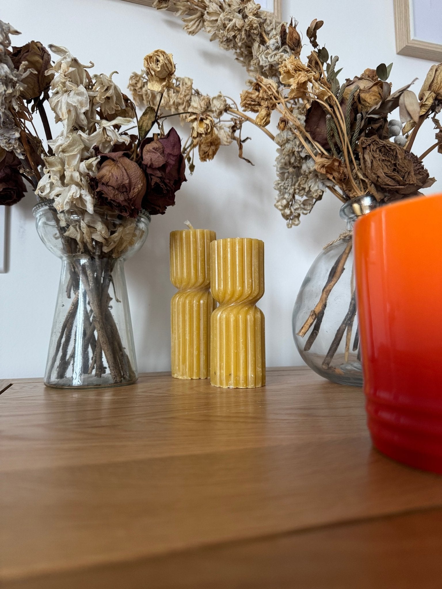 Ember & FlourishHigh Column Twisted Pillar Beeswax Candle