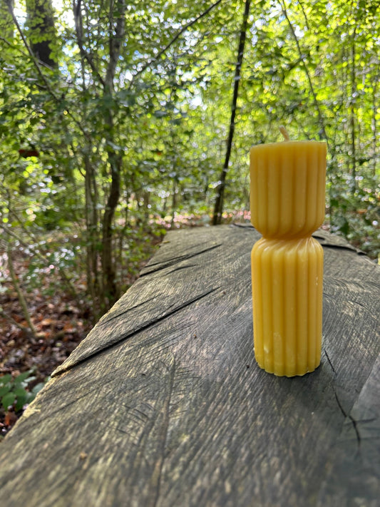 Ember & FlourishHigh Column Twisted Pillar Beeswax Candle