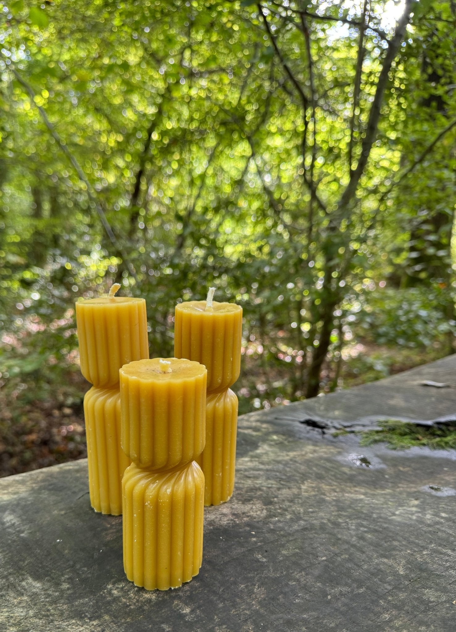 Ember & FlourishHigh Column Twisted Pillar Beeswax Candle