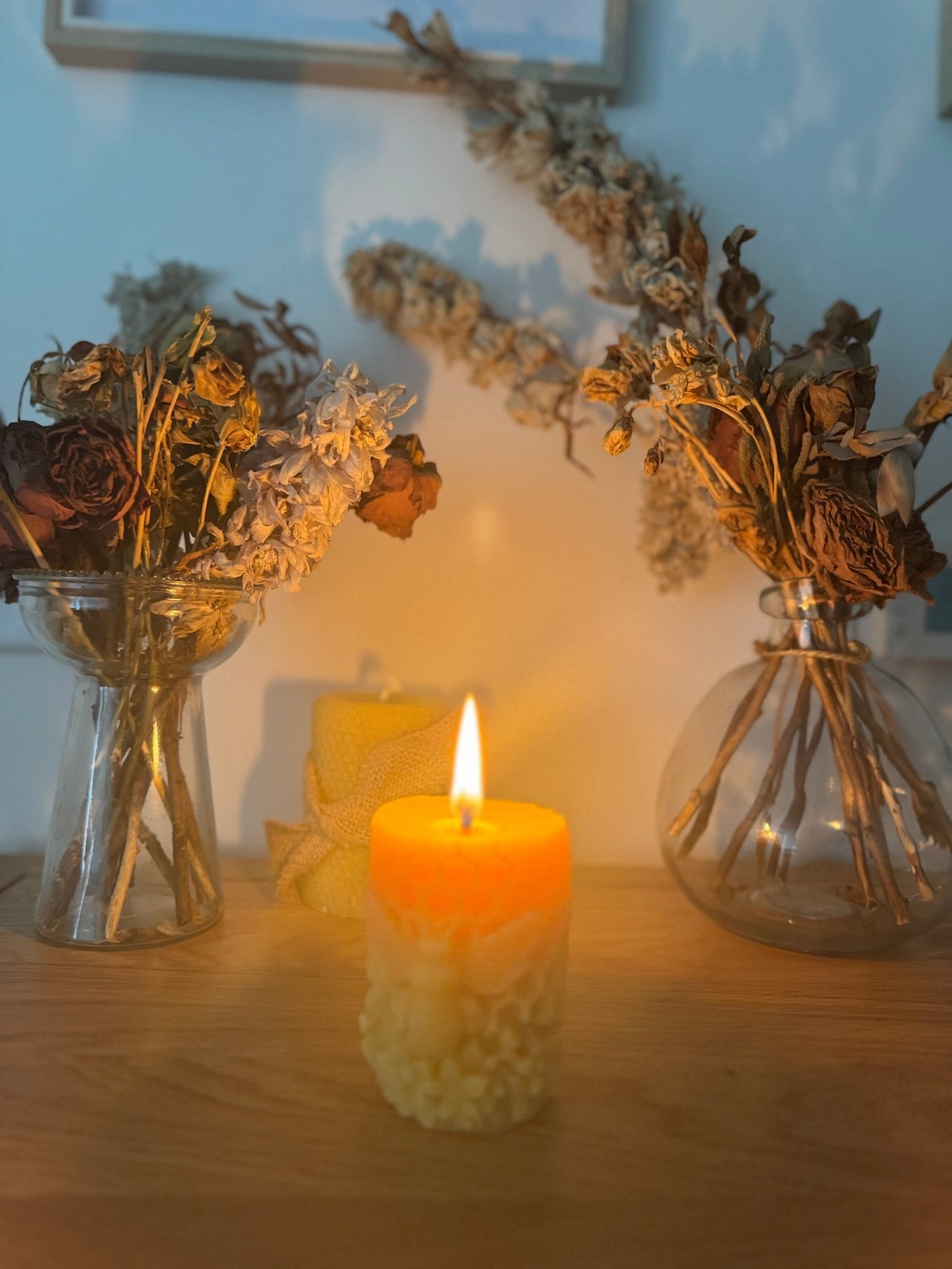Ember & FlourishHoneycomb Bee Pillar Beeswax Candle
