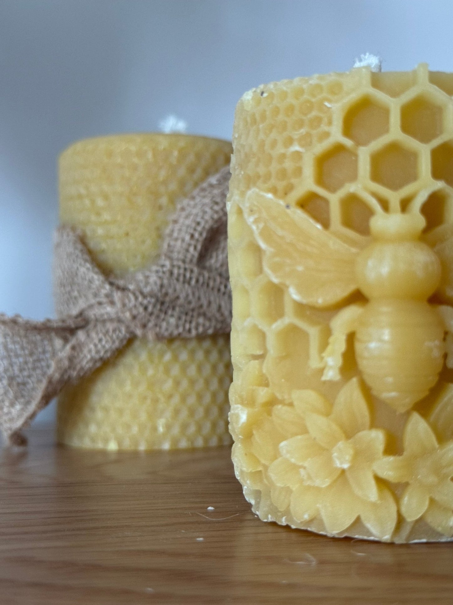 Ember & FlourishHoneycomb Bee Pillar Beeswax Candle
