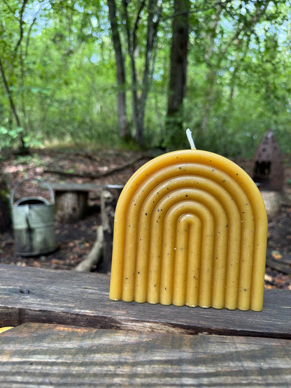Ember & FlourishLarge Freckled Rainbow Arch Beeswax Candle
