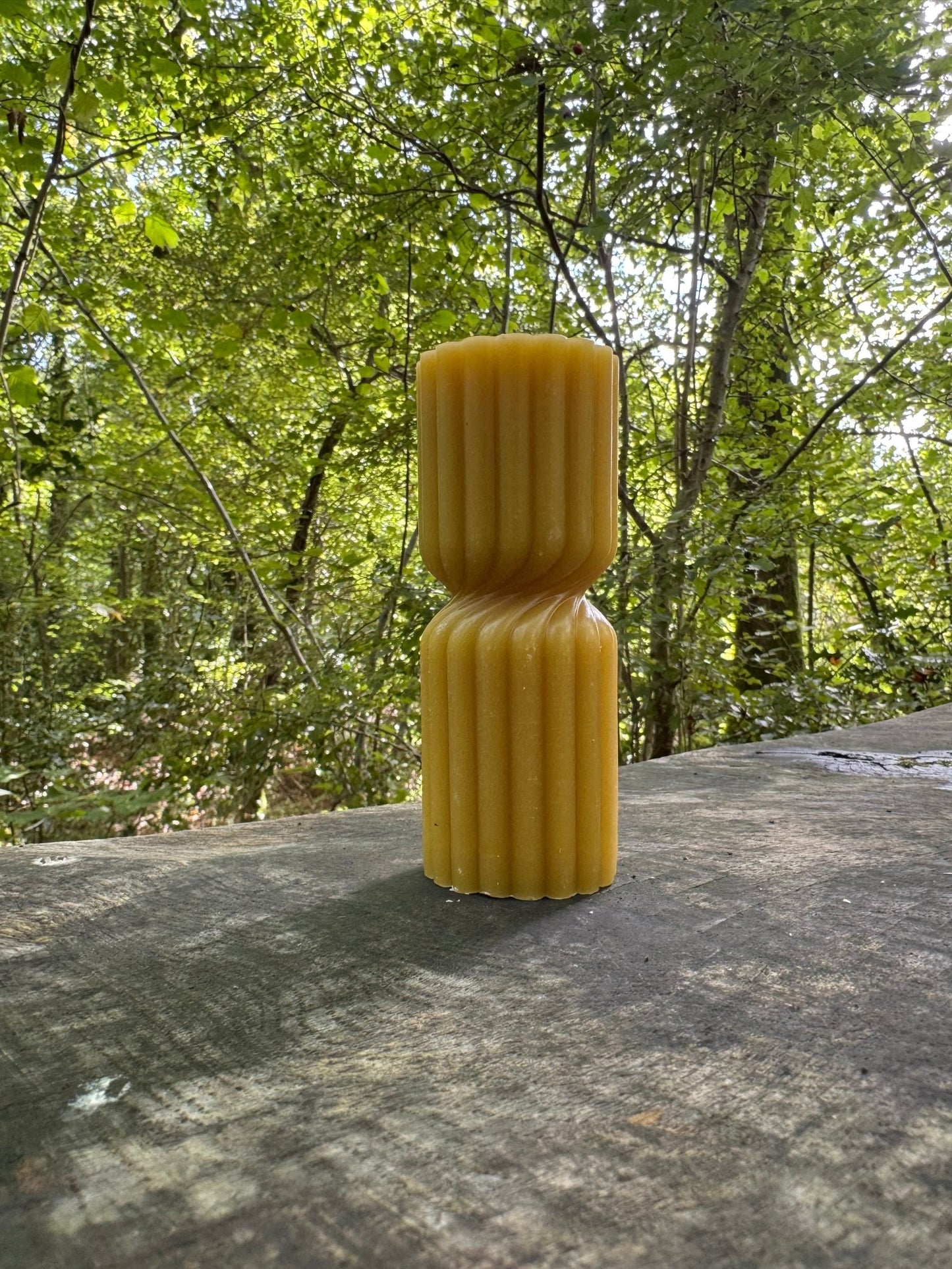 Ember & FlourishLow Twisted Pillar Beeswax Candle