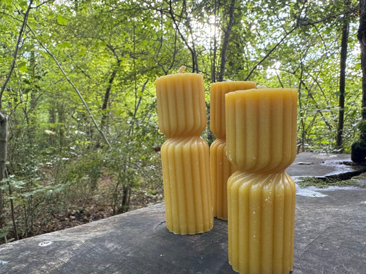 Ember & FlourishLow Twisted Pillar Beeswax Candle