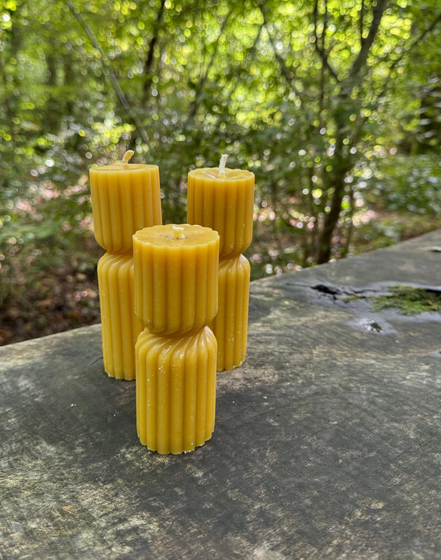 Ember & FlourishLow Twisted Pillar Beeswax Candle