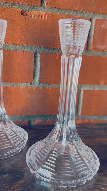 Pair of Reclaimed Glass Candlesticks